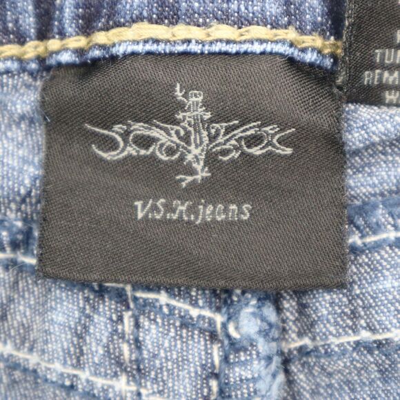 VSH Pants Womens 8 Blue Mid Rise Bootcut Flat Front Button Zip Denim Jeans - Picture 2 of 16